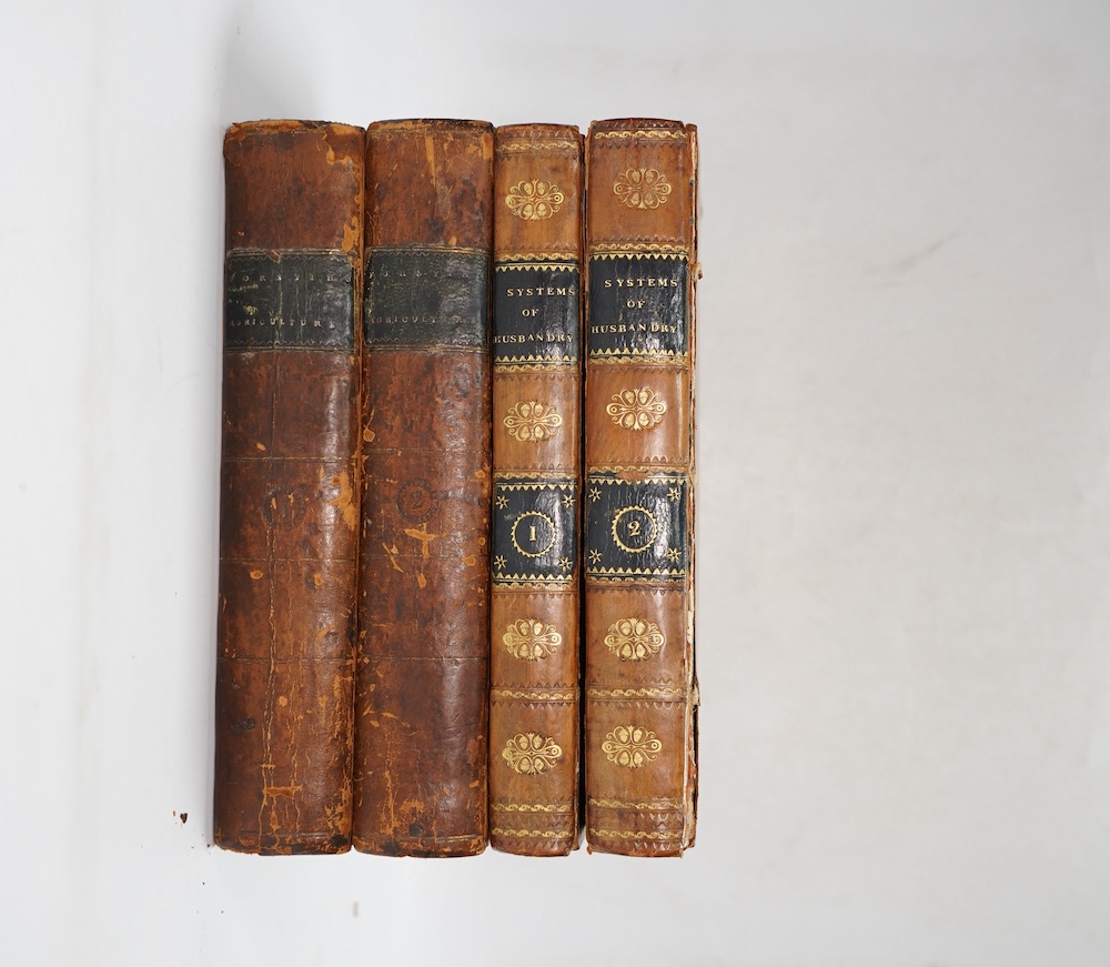 Forsyth, Robert - The Principles and Practice of Agriculture, Systematically Explained ... (revised edition), 2 vols. frontispieces and 21 plates; contemp. half calf and paper boards. Edinburgh, 1804; Sinclair, Sir John